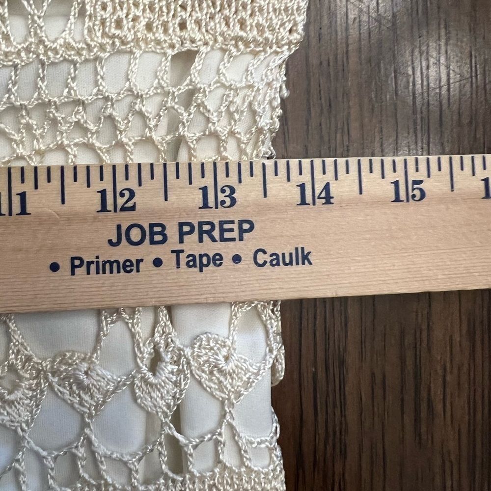 Elegant vintage Kroshetta by Papillon Crochet Cream Knit Dress women’s size 8 - Picture 10 of 11